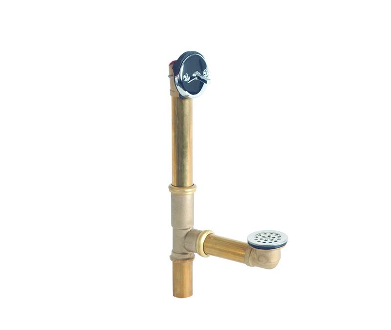 Trip lever tub drain/Brass 20-gauge tubing plated